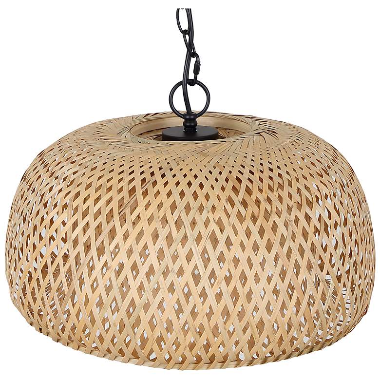 Image 7 Canarm Hanoi 18" Wide Natural Bamboo Swag Pendant more views