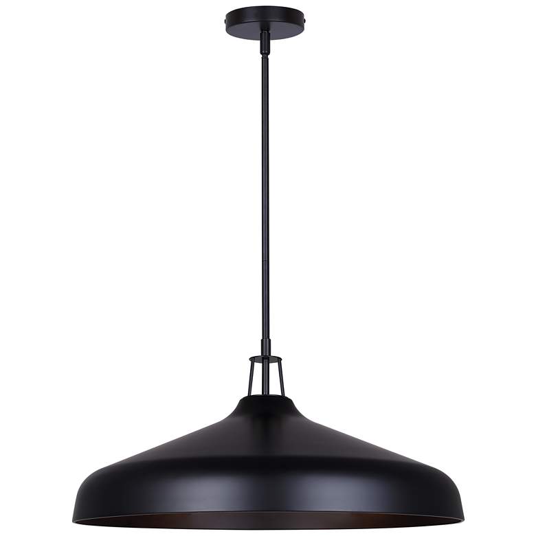 Image 2 Canarm Holland 22" Wide Modern Matte Black 4-Light Drum Pendant