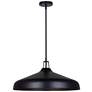 2_Canarm Holland 22" Wide Modern Matte Black 4-Light Drum Pendant
