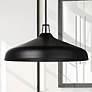 1_Canarm Holland 22" Wide Modern Matte Black 4-Light Drum Pendant
