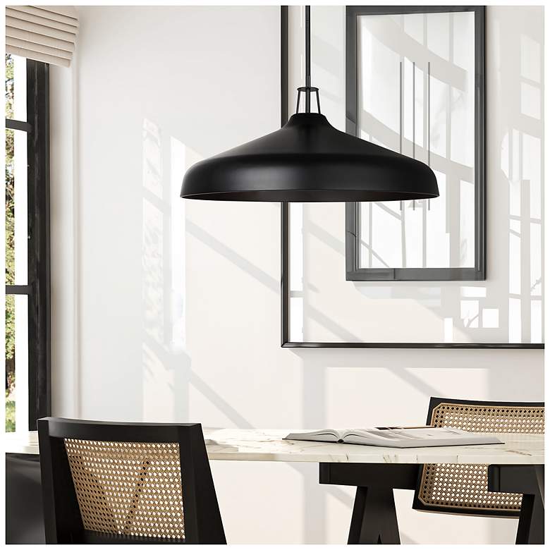 Image 4 Canarm Holland 22" Wide Modern Matte Black 4-Light Drum Pendant more views