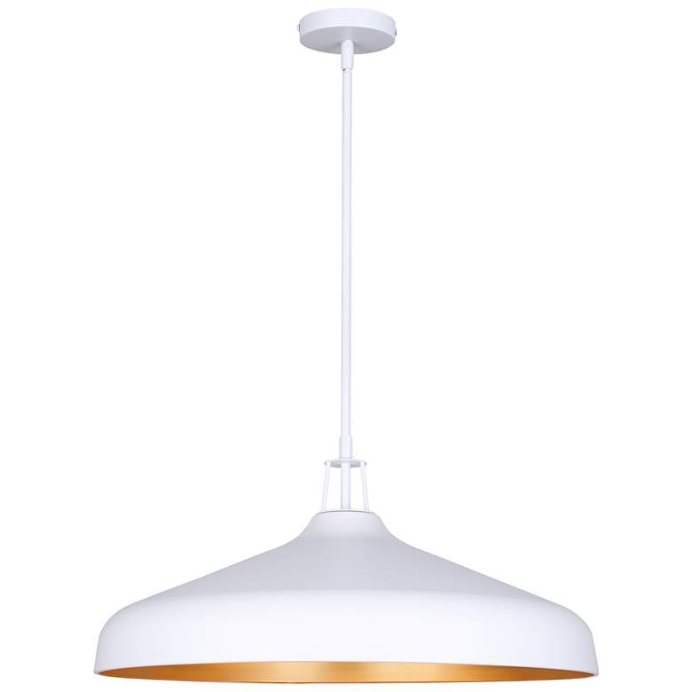 Image 1 Canarm Holland 22" Wide Modern White & Gold 4-Light Drum Pendant