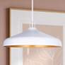 1_Canarm Holland 22" Wide Modern White & Gold 4-Light Drum Pendant