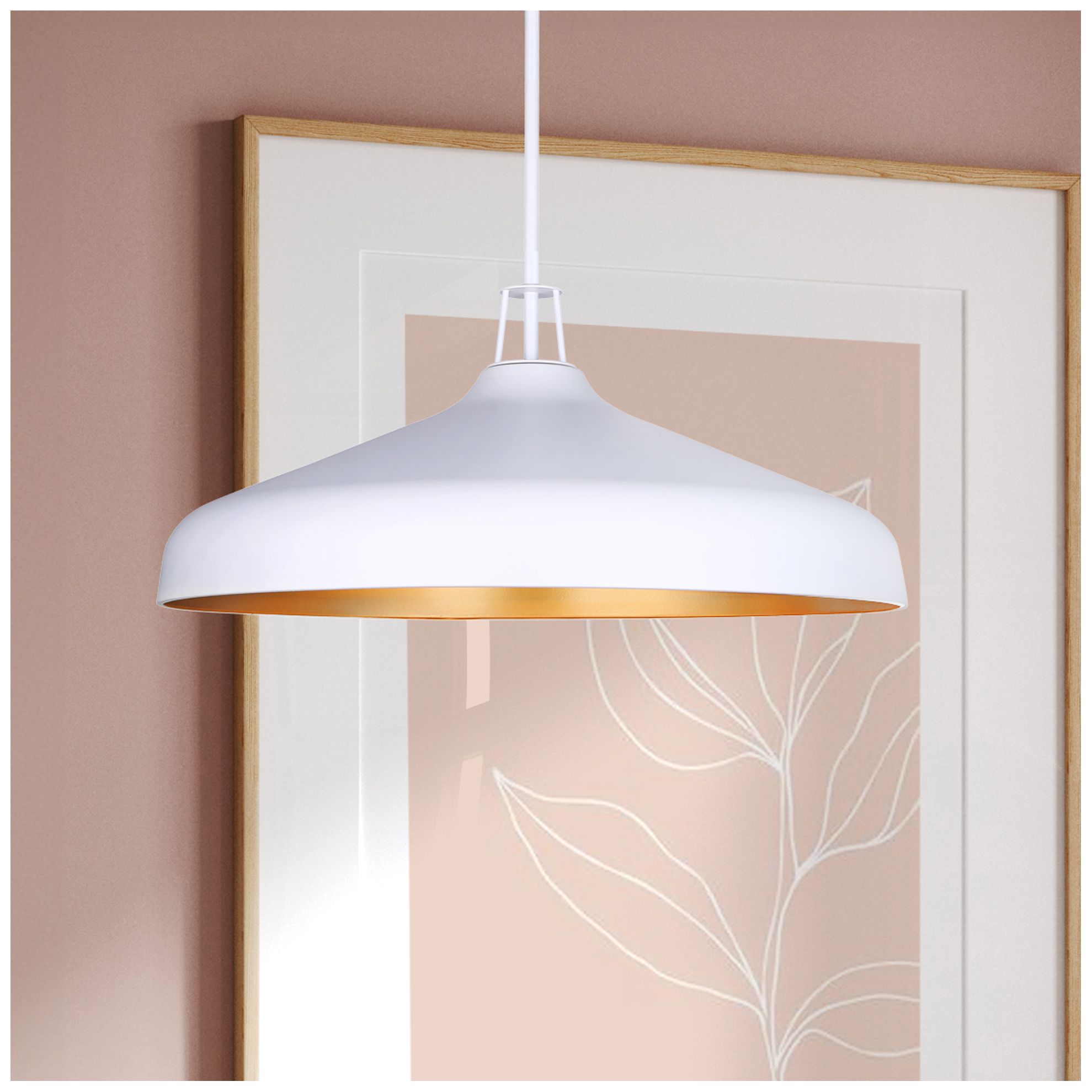 Image 3 Canarm Holland 22" Wide Modern White & Gold 4-Light Drum Pendant more views