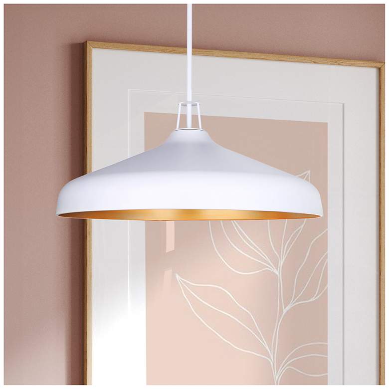 Image 3 Canarm Holland 22" Wide Modern White & Gold 4-Light Drum Pendant more views