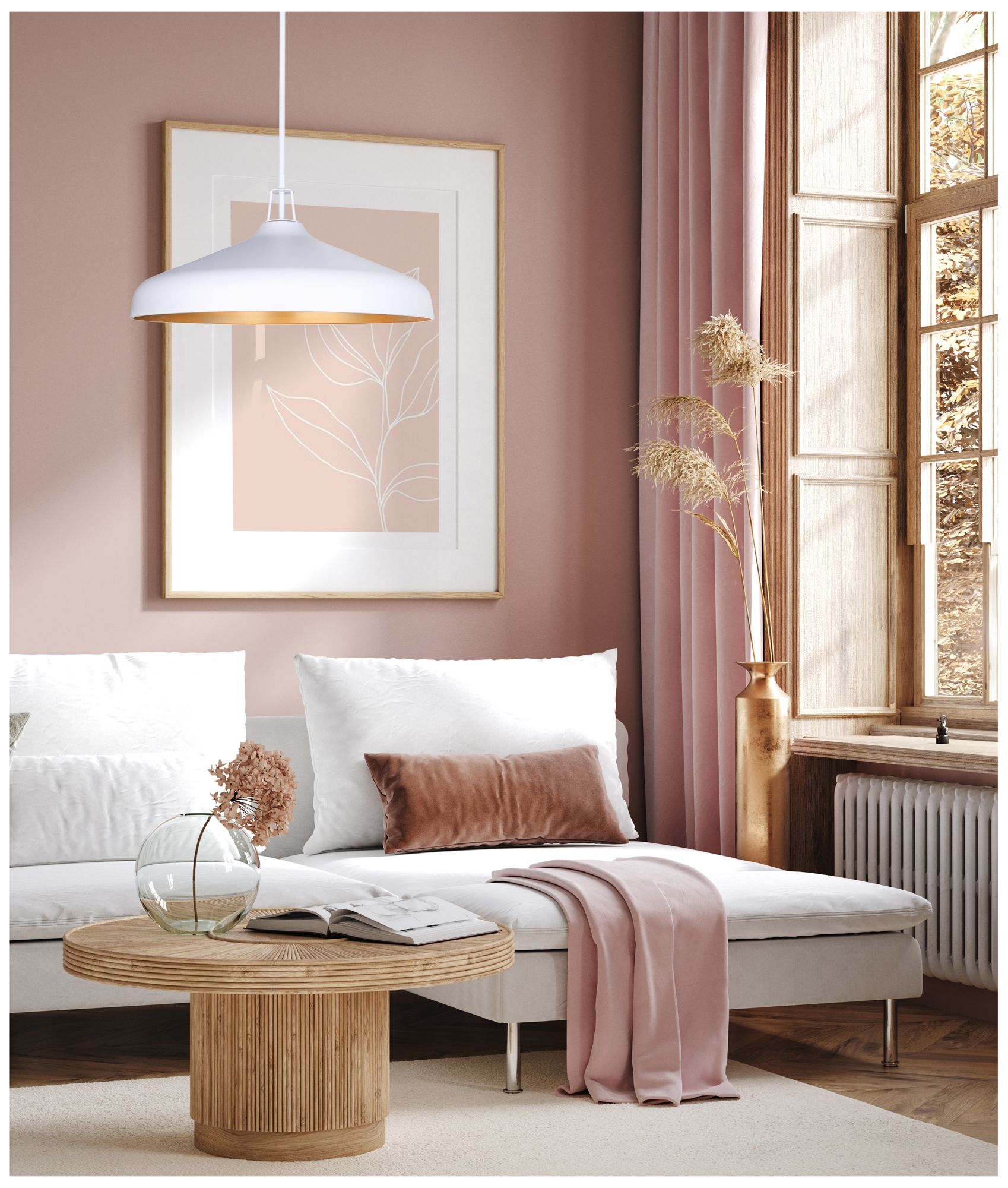 Image 4 Canarm Holland 22" Wide Modern White & Gold 4-Light Drum Pendant more views