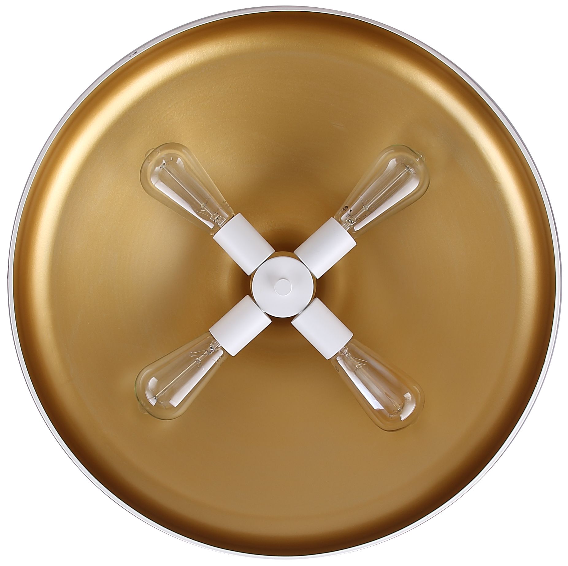 Canarm Holland 22" Wide Modern White & Gold 4-Light Drum Pendant