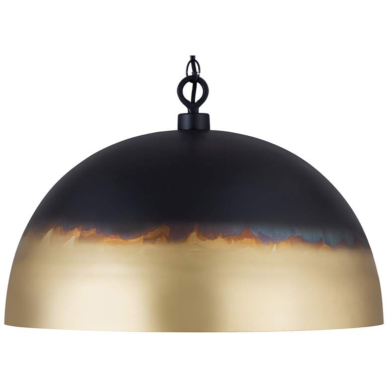 Image 1 Canarm Jaya 24" Wide Two-Tone Black & Tan Drum Pendant