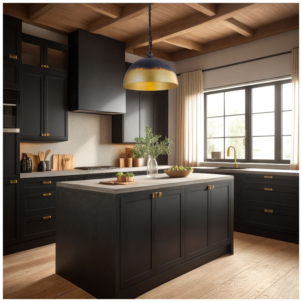 Image 4 Canarm Jaya 24" Wide Two-Tone Black & Tan Drum Pendant more views