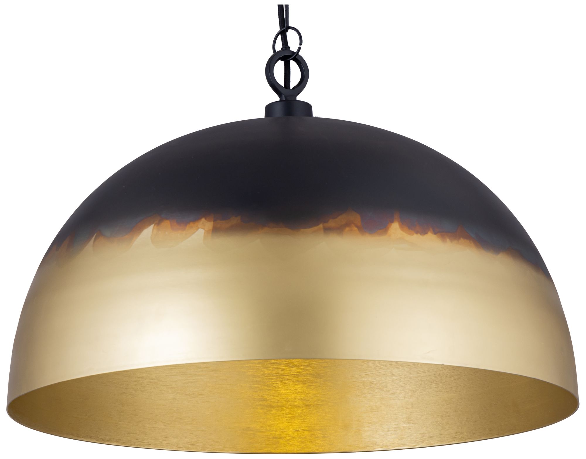 Canarm Jaya 24" Wide Two-Tone Black & Tan Drum Pendant