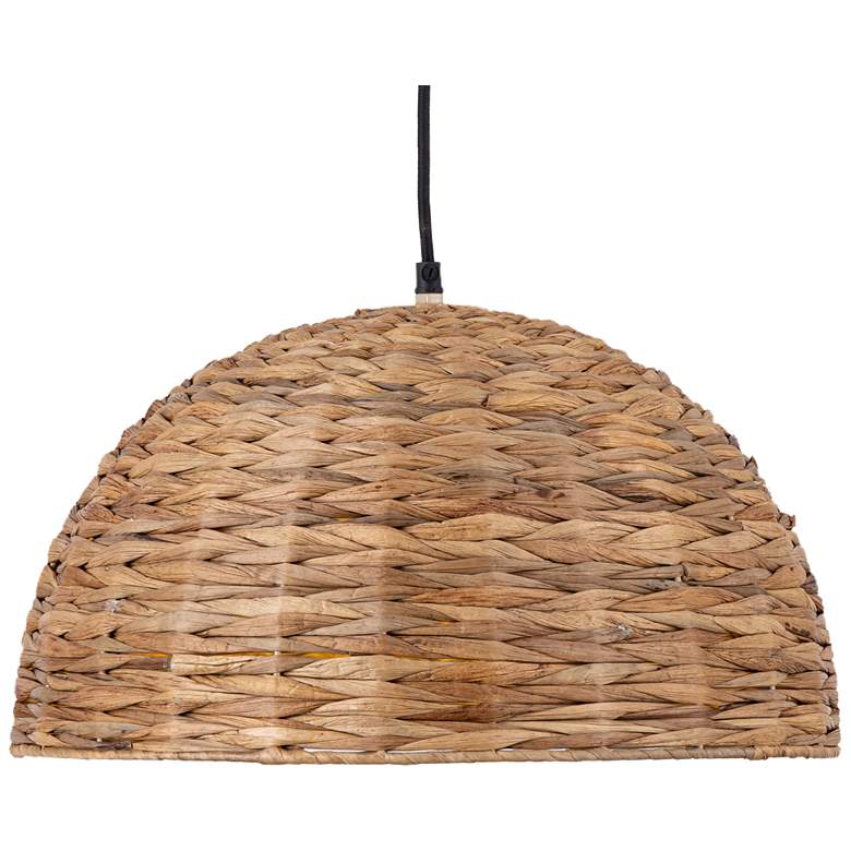 Image 1 Canarm Kaia 20" Wide Natural Bamboo Drum Pendant