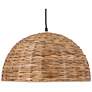 1_Canarm Kaia 20" Wide Natural Bamboo Drum Pendant