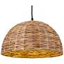 4_Canarm Kaia 20" Wide Natural Bamboo Drum Pendant more views
