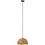 5_Canarm Kaia 20" Wide Natural Bamboo Drum Pendant more views