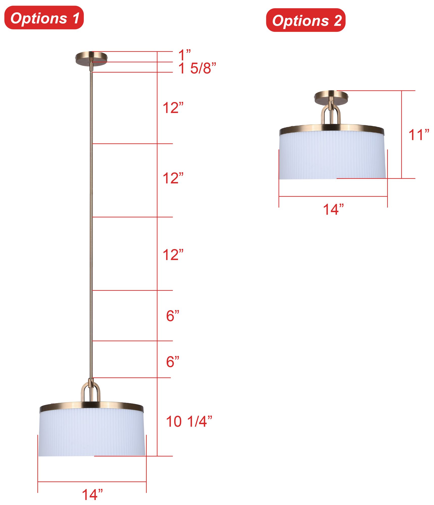 Canarm Kinslea 14" Wide Glam Gold Ribbed Opal Glass 3-Light Pendant