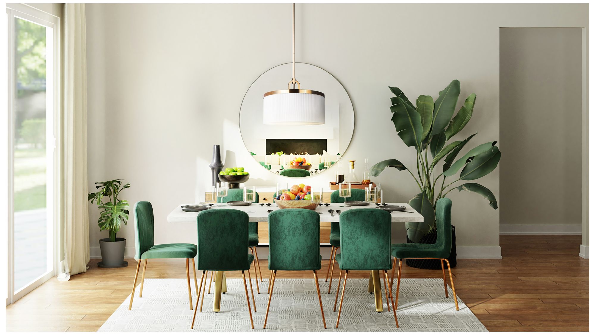 Image 3 Canarm Kinslea 14" Wide Glam Gold Ribbed Opal Glass 3-Light Pendant more views