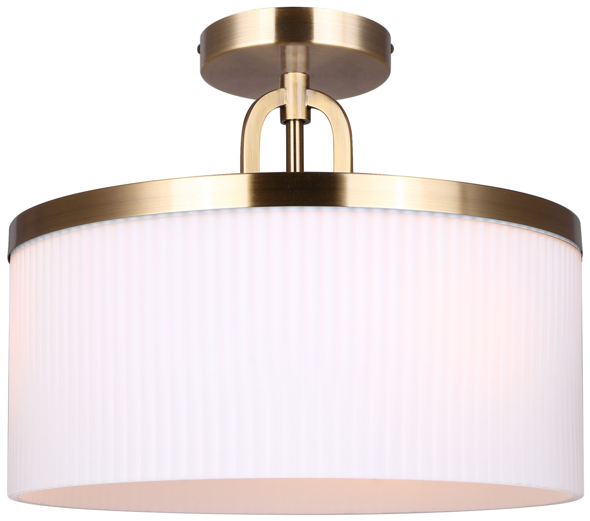 Image 4 Canarm Kinslea 14" Wide Glam Gold Ribbed Opal Glass 3-Light Pendant more views