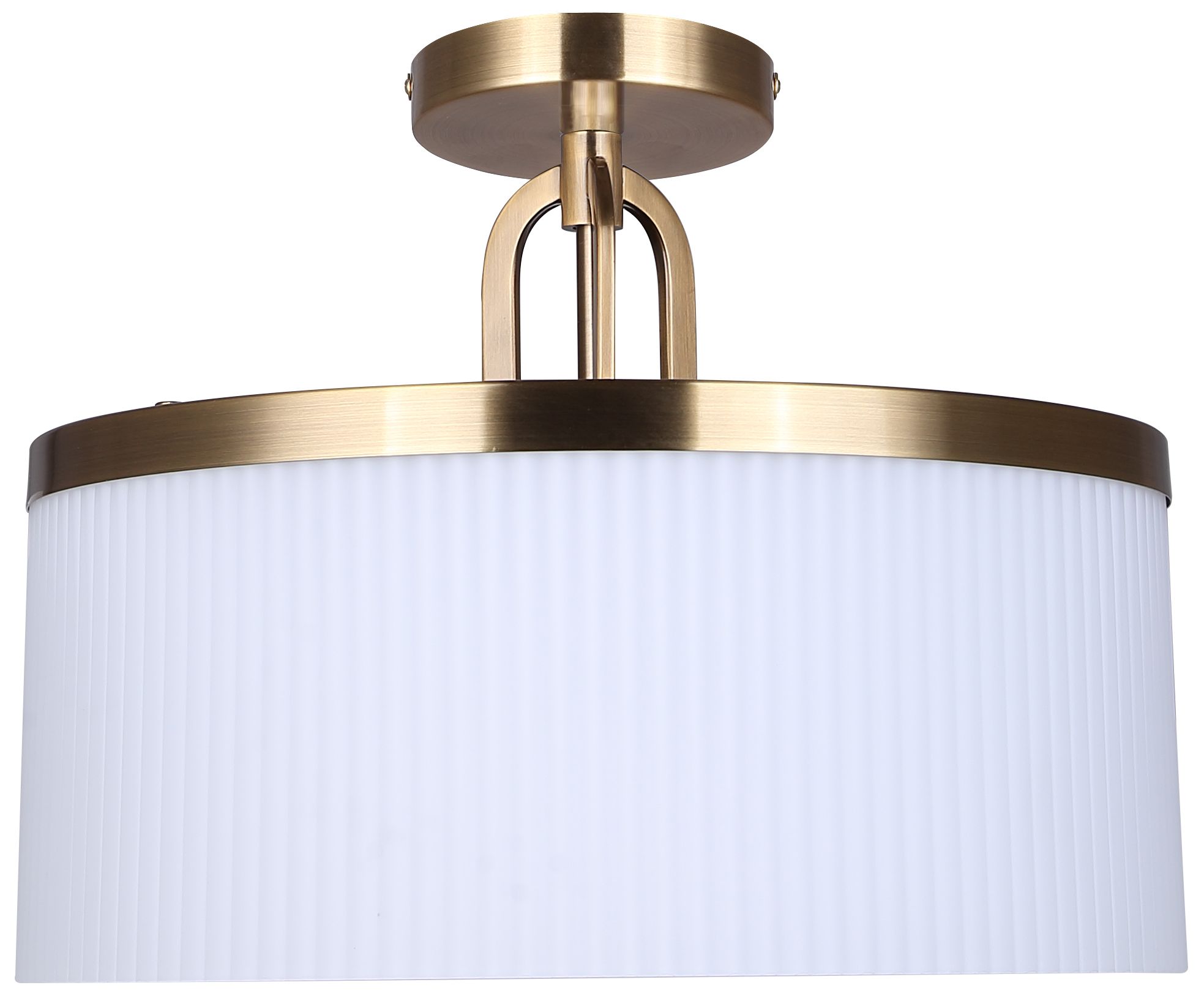 Image 6 Canarm Kinslea 14" Wide Glam Gold Ribbed Opal Glass 3-Light Pendant more views