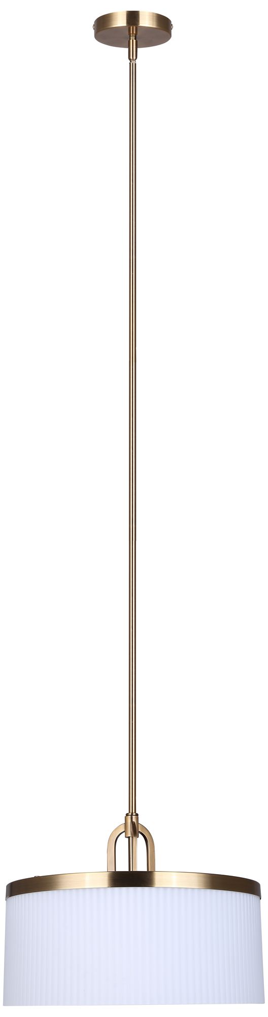 Image 7 Canarm Kinslea 14" Wide Glam Gold Ribbed Opal Glass 3-Light Pendant more views