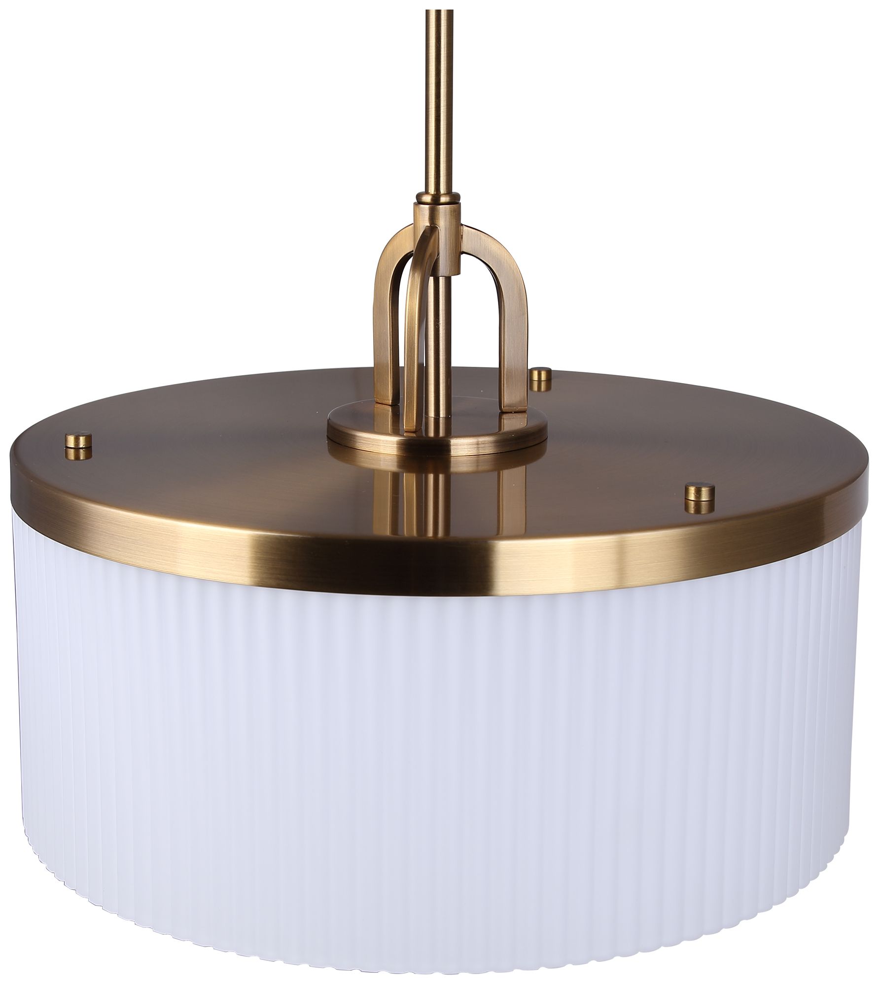 Canarm Kinslea 14" Wide Glam Gold Ribbed Opal Glass 3-Light Pendant