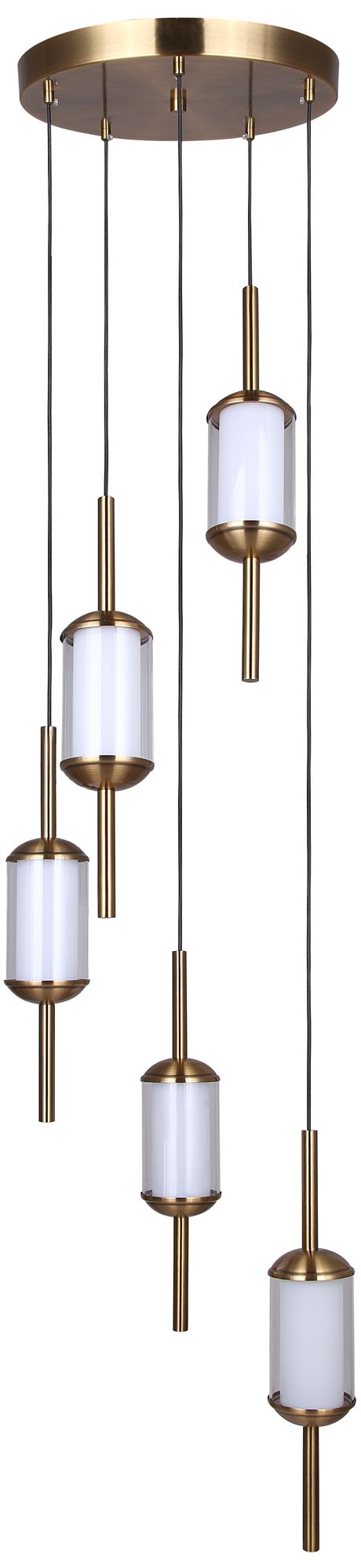 Canarm Lavene 15" Wide Glam Gold Acrylic 5-Light LED Pendant