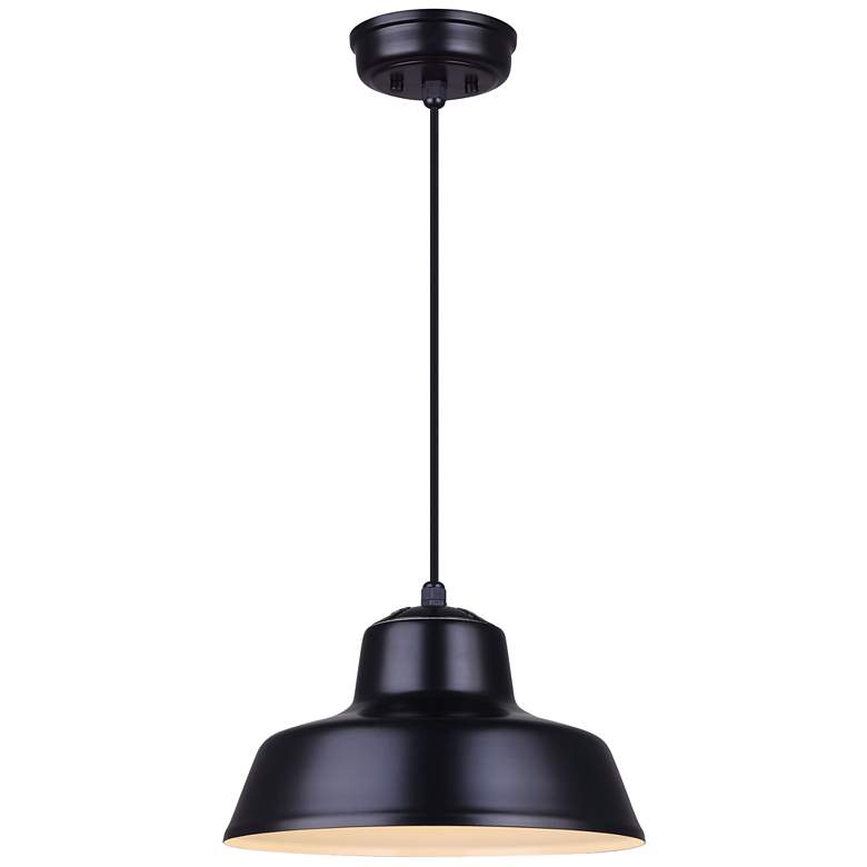Image 1 Canarm Levi 14" Wide Modern Matte Black Dome Pendant