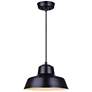 1_Canarm Levi 14" Wide Modern Matte Black Dome Pendant