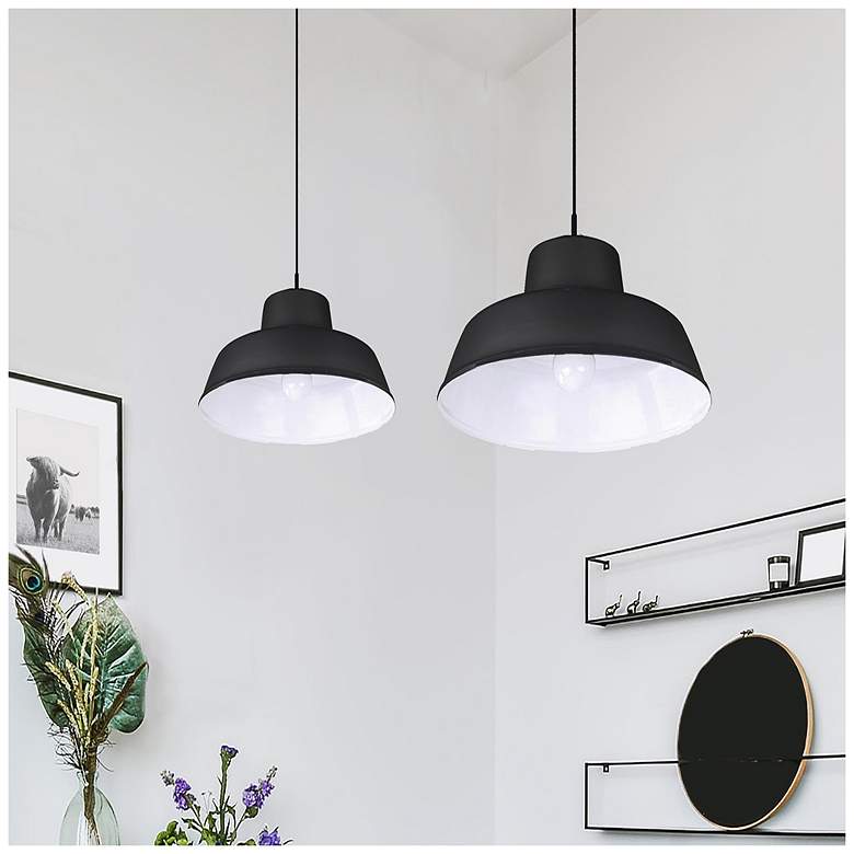 Image 3 Canarm Levi 14" Wide Modern Matte Black Dome Pendant more views