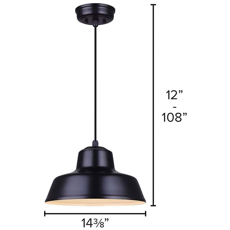 Image 4 Canarm Levi 14" Wide Modern Matte Black Dome Pendant more views