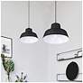 5_Canarm Levi 14" Wide Modern Matte Black Dome Pendant more views