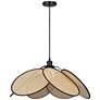 2_Canarm Madison 24" Wide Modern Matte Black Rattan Pendant