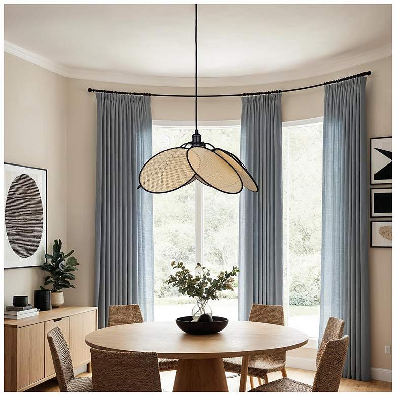 Image 3 Canarm Madison 24" Wide Modern Matte Black Rattan Pendant more views