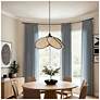 3_Canarm Madison 24" Wide Modern Matte Black Rattan Pendant more views