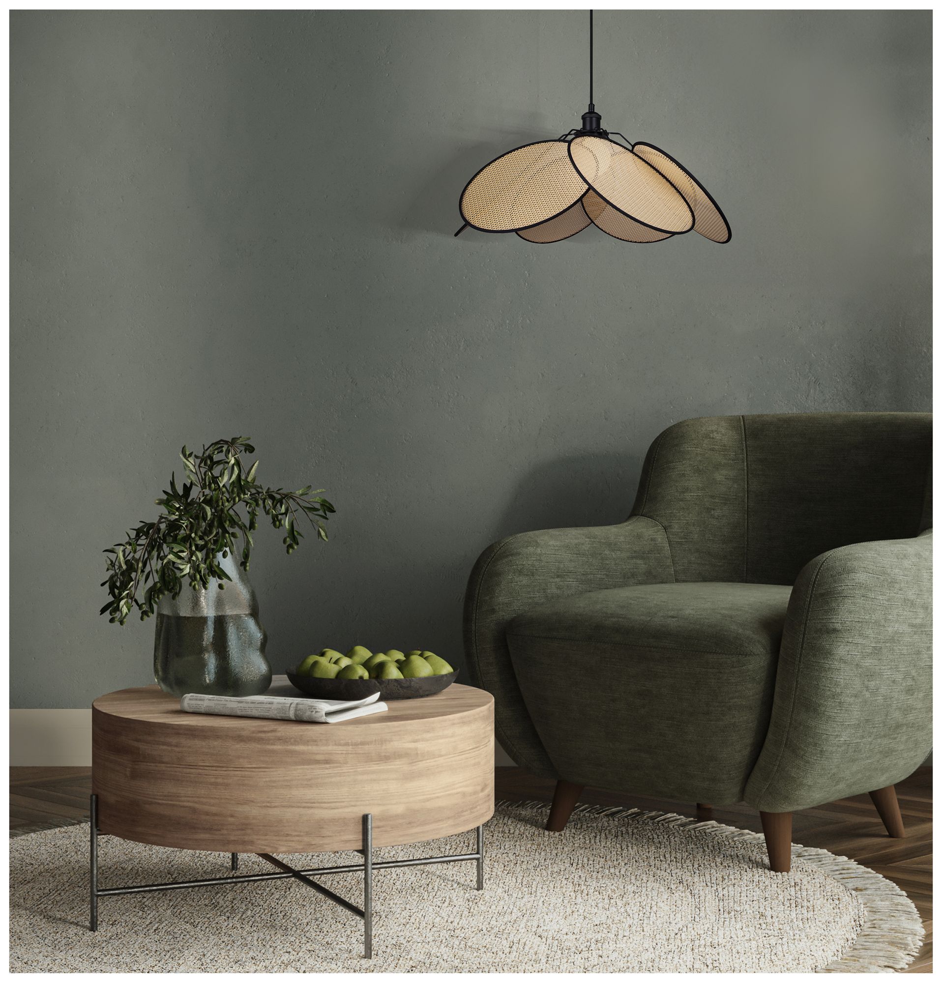 Image 4 Canarm Madison 24" Wide Modern Matte Black Rattan Pendant more views