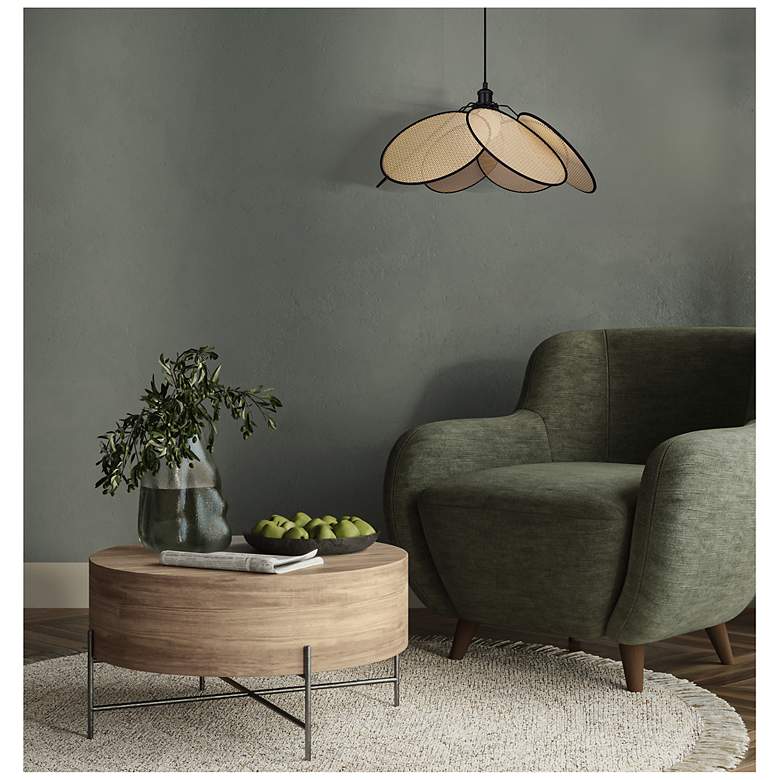 Image 4 Canarm Madison 24" Wide Modern Matte Black Rattan Pendant more views