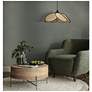 4_Canarm Madison 24" Wide Modern Matte Black Rattan Pendant more views