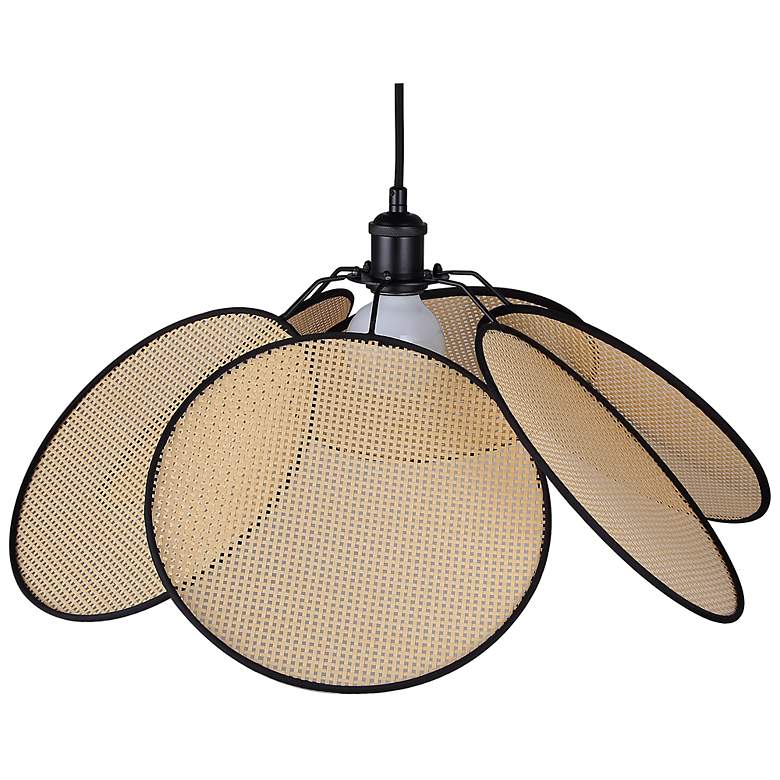 Image 5 Canarm Madison 24" Wide Modern Matte Black Rattan Pendant more views