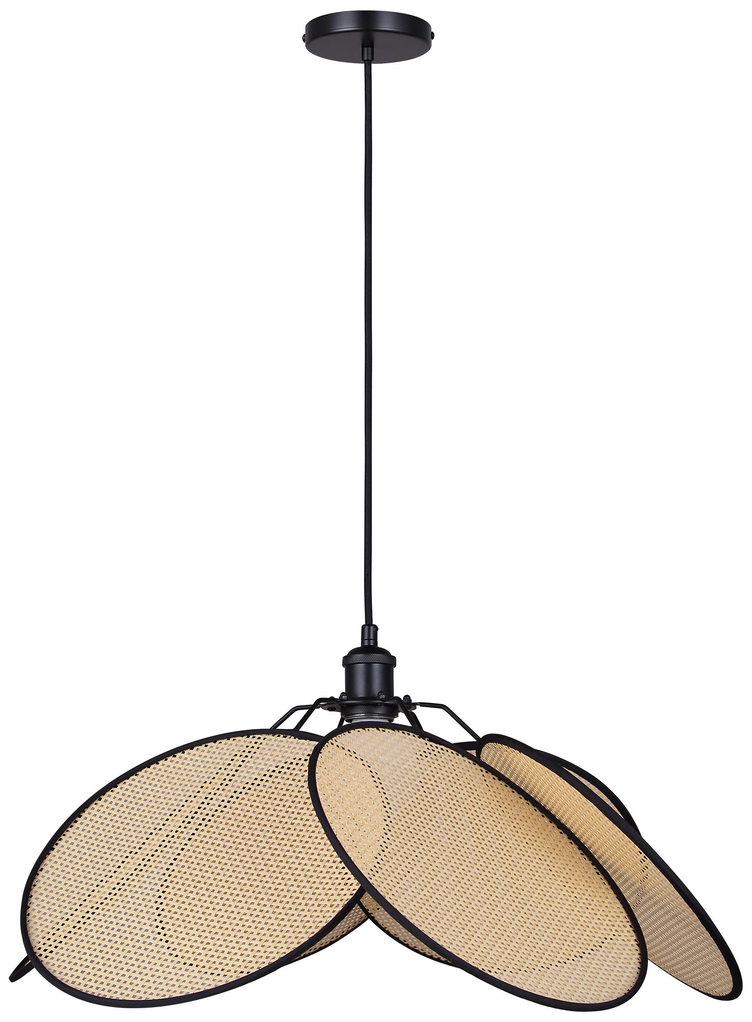 Image 7 Canarm Madison 24" Wide Modern Matte Black Rattan Pendant more views