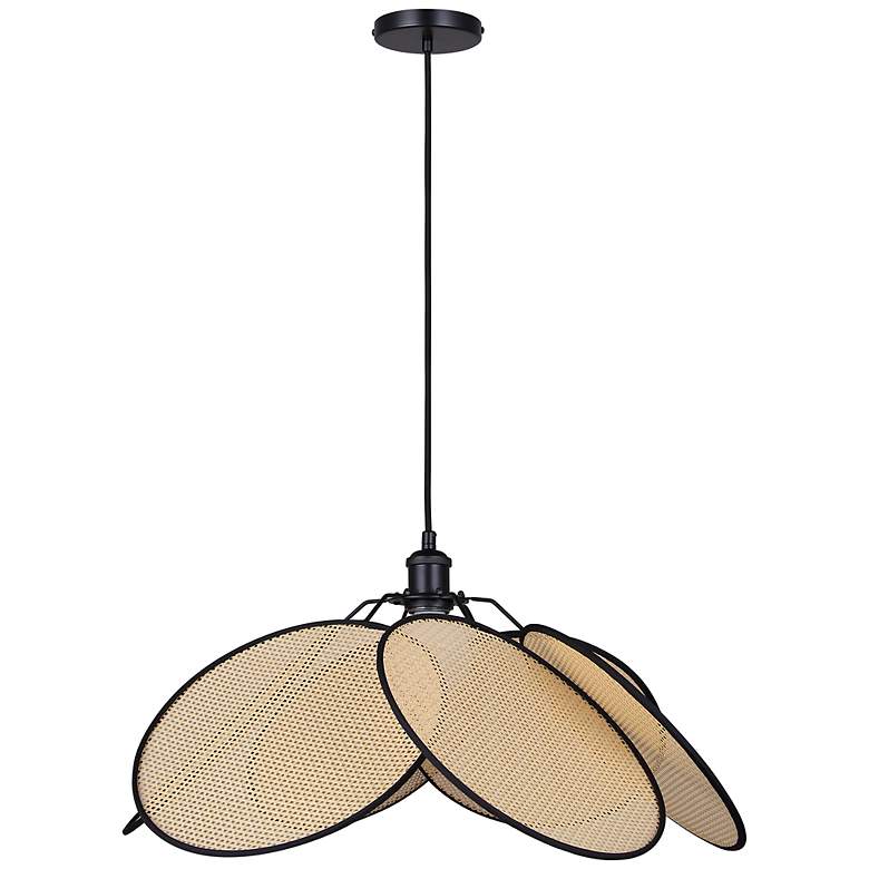 Image 7 Canarm Madison 24" Wide Modern Matte Black Rattan Pendant more views