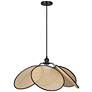 Canarm Madison 24" Wide Modern Matte Black Rattan Pendant