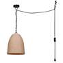 2_Canarm Malmo 12" Wide Rustic Rope & Black Swag Pendant