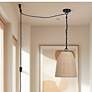 1_Canarm Malmo 12" Wide Rustic Rope & Black Swag Pendant