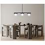 3_Canarm Mierka 33" Wide Modern Matte Black Opal Glass 3-Light Linear Pendant more views