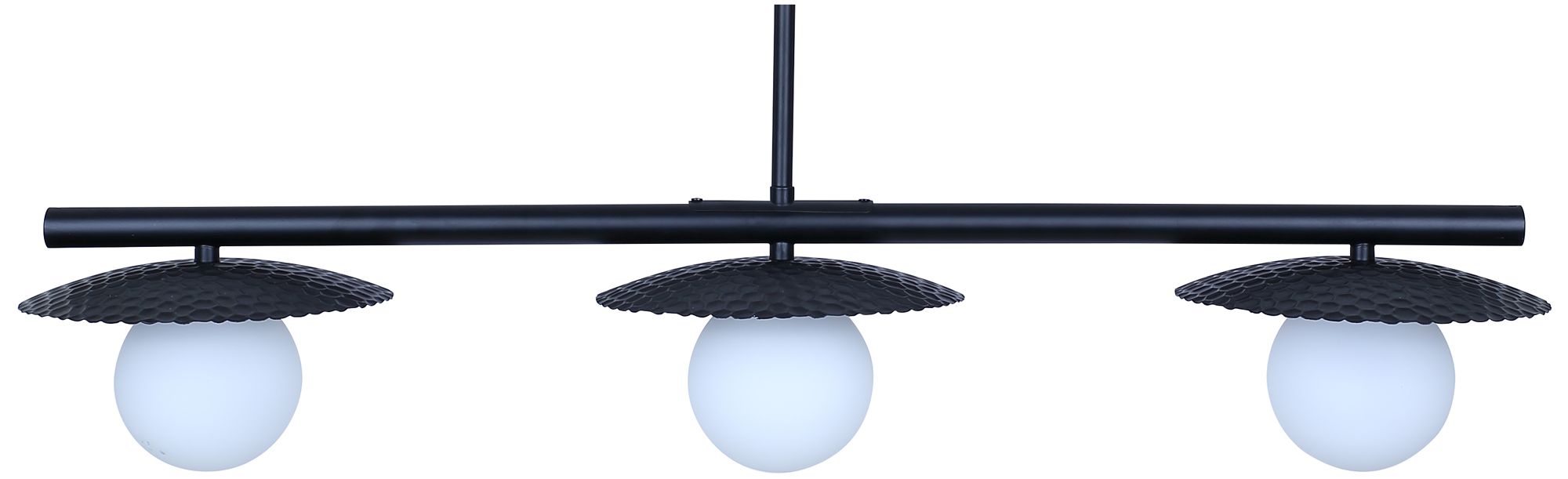 Canarm Mierka 33" Wide Modern Matte Black Opal Glass 3-Light Linear Pendant