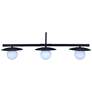 Canarm Mierka 33" Wide Modern Matte Black Opal Glass 3-Light Linear Pendant