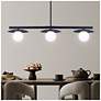 4_Canarm Mierka 33" Wide Modern Matte Black Opal Glass 3-Light Linear Pendant more views