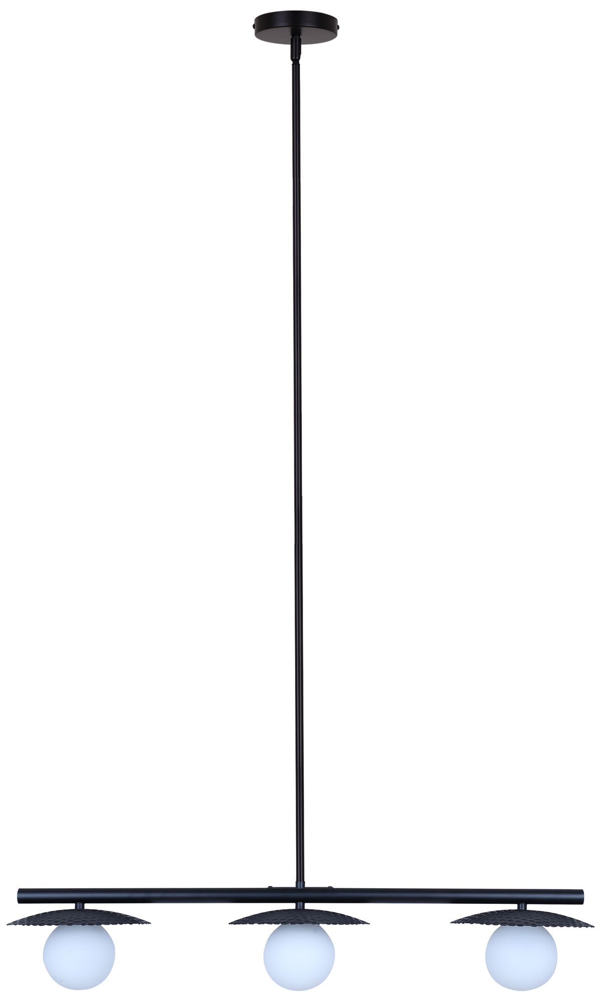 Image 5 Canarm Mierka 33" Wide Modern Matte Black Opal Glass 3-Light Linear Pendant more views