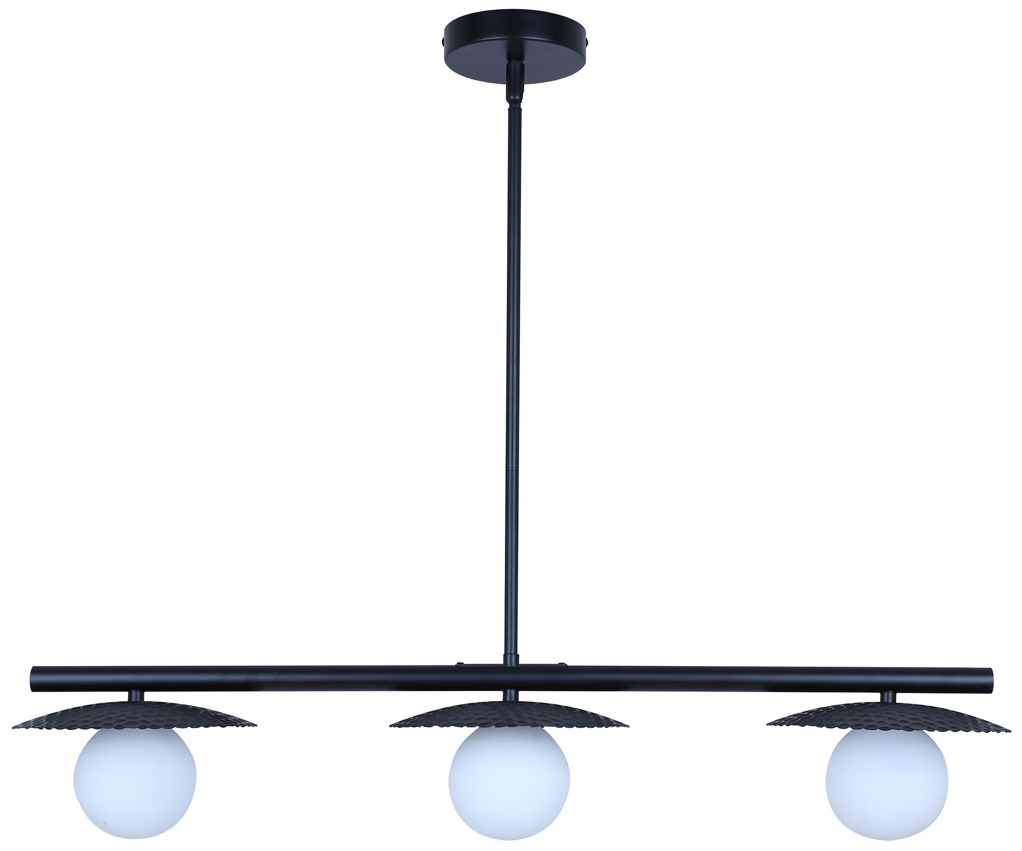 Image 7 Canarm Mierka 33" Wide Modern Matte Black Opal Glass 3-Light Linear Pendant more views