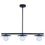 7_Canarm Mierka 33" Wide Modern Matte Black Opal Glass 3-Light Linear Pendant more views