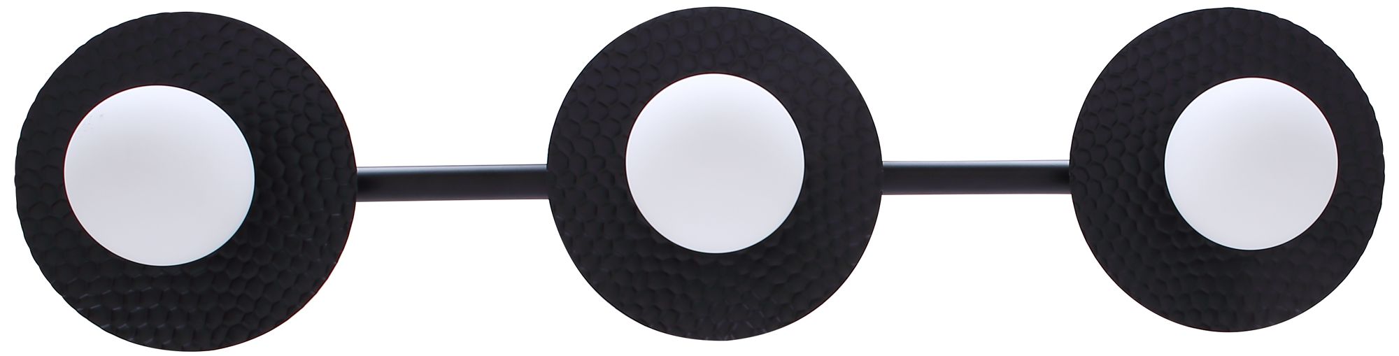 Canarm Mierka 33" Wide Modern Matte Black Opal Glass 3-Light Linear Pendant